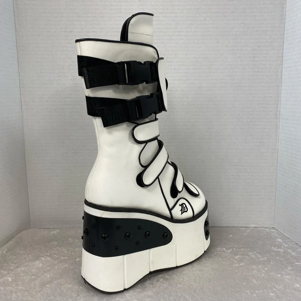 Demonia Kera 108 White Vegan Leather Platform Boot - Picture 4 of 4